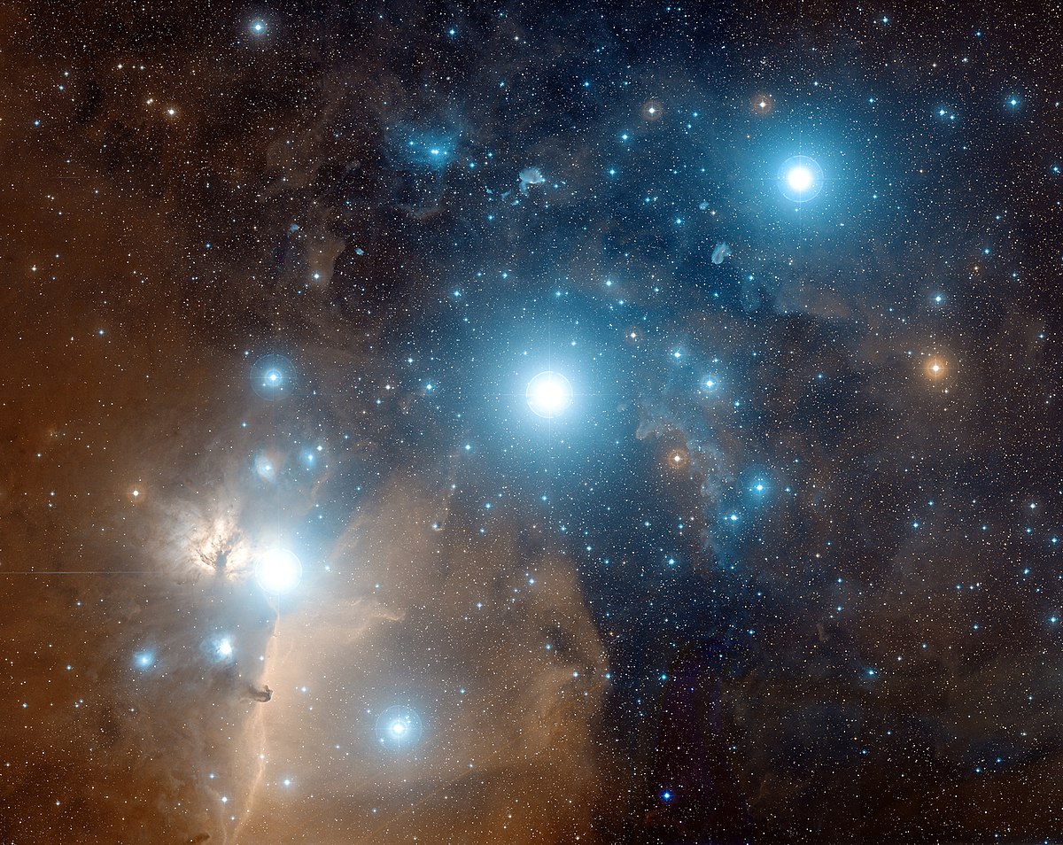 A closeup of Orion's belt.